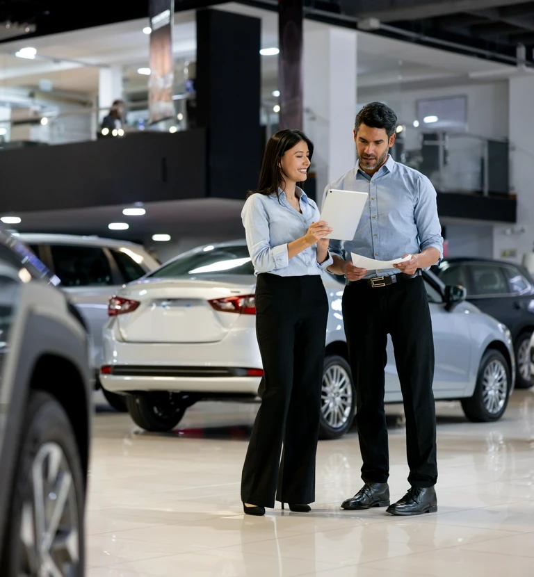 wybieranie samochodu w&nbsp;salonie samochodowym